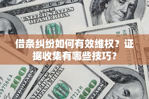 武汉借条纠纷如何有效维权？证据收集有哪些技巧？
